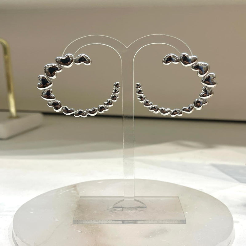 boucle d'oreille en acier heart