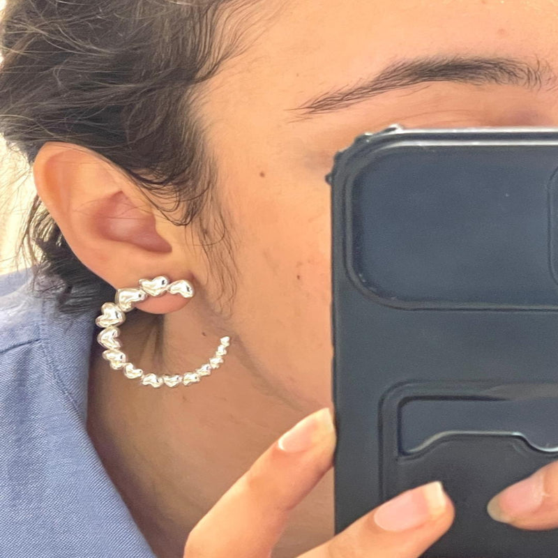 boucle d'oreille en acier heart